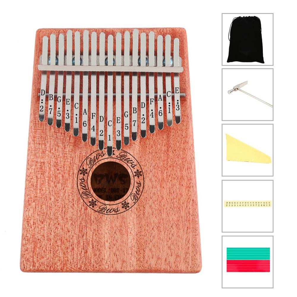 Kalimba 34 Lames En Bois D'acajou De Haute Qualité - Motif Paysage De