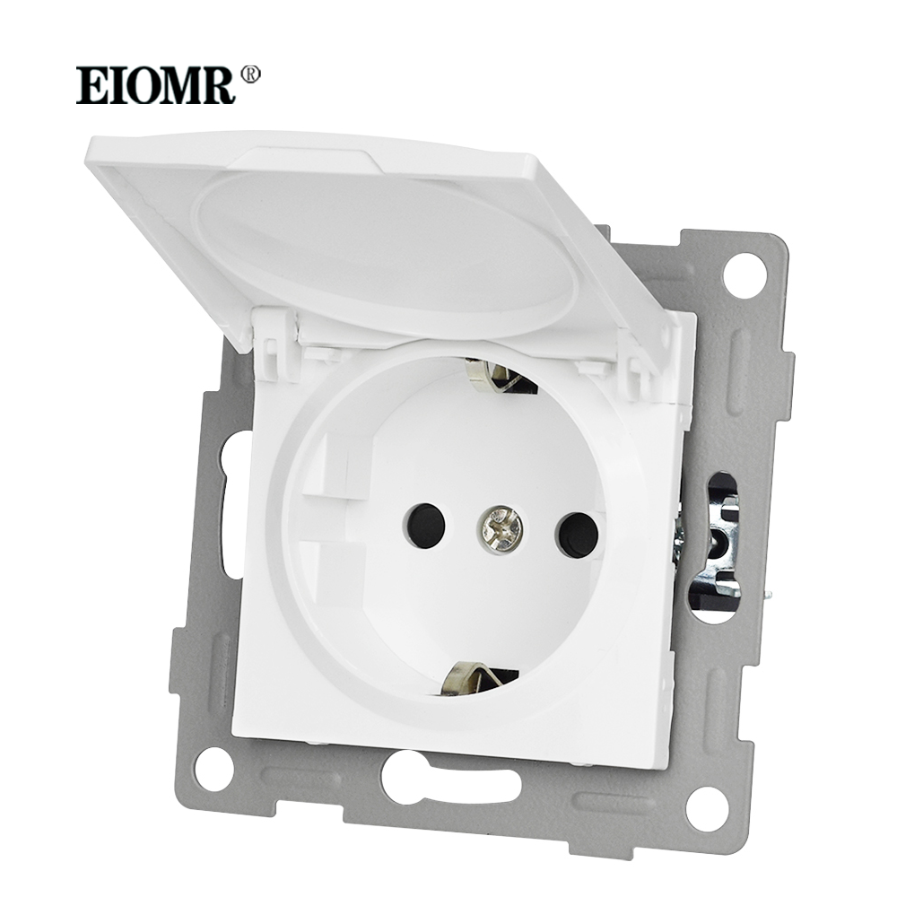 EIOMR K1 Series Multiple Frames White Crystal Glass Panel EU FR Sockets and Switches Dimmer Fan Foot Lamp Rj45 Outlet Module DIY: Type 19