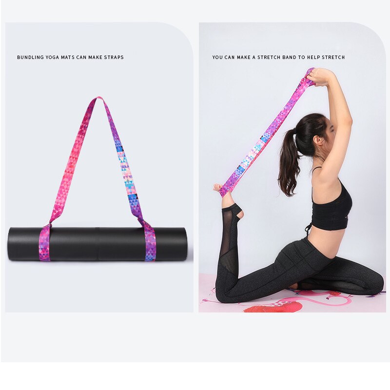 Yoga Mat Band Elastische Kleurrijke Binding Touw Katoenen Zak Printing Sling Schouder Dragen