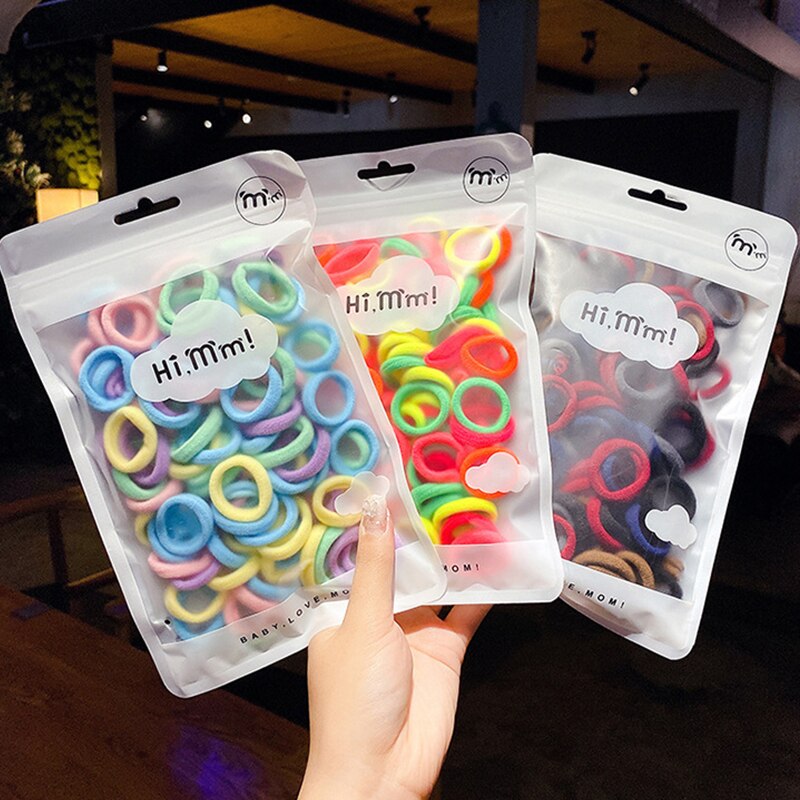 50 pz/set fasce per capelli elastici per bambini colore della caramella corde per capelli per bambini dolce principessa neonata bambini bambini elastico titolare coda di cavallo