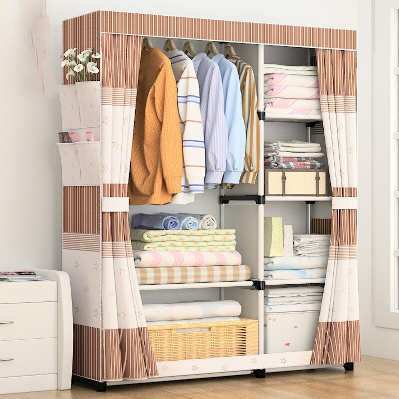 Auf Moderne Einfache Kleiderschrank Stoff Falten Tuch Schrank DIY Montage Einfach Installieren Verstärkung Kleiderschrank