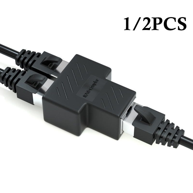 Nätverk  rj45 kabel port nätverkskabel splitter extender plug adapter kontakt  (8 kärna) delad i två splitter