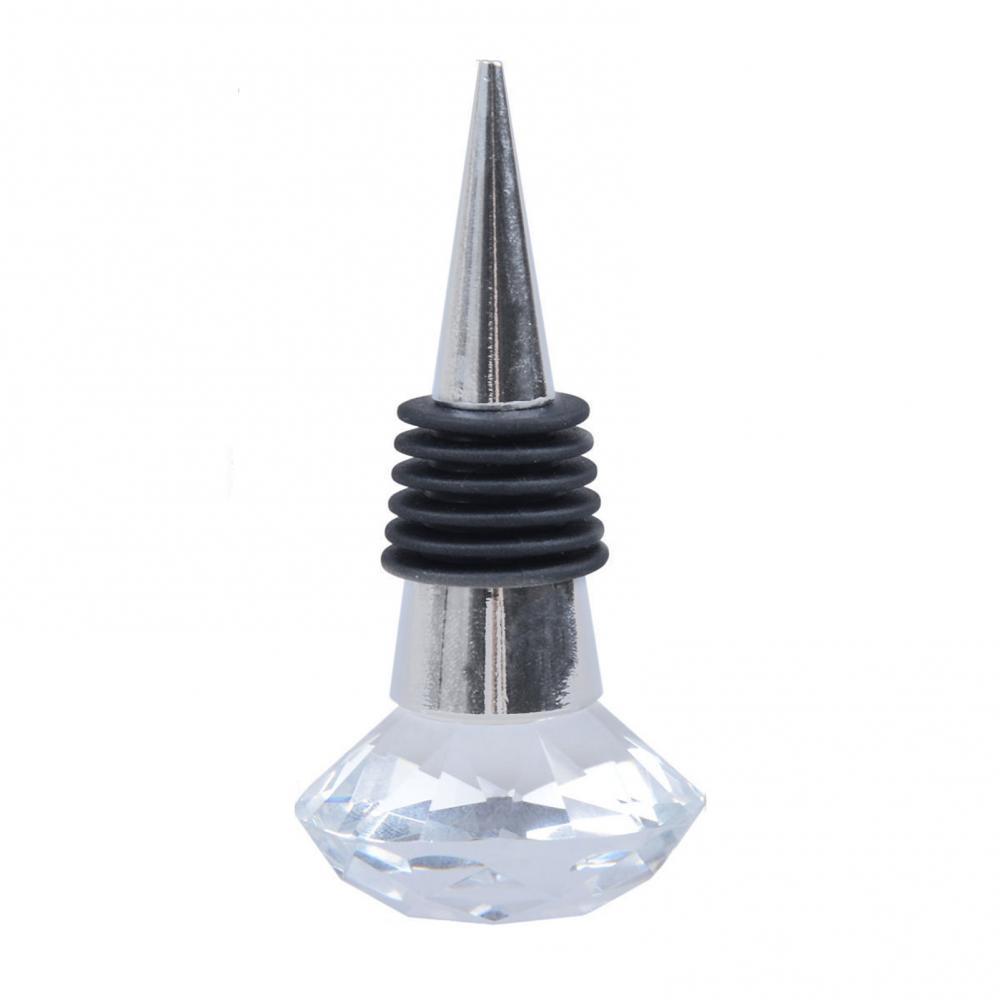 Herbruikbare Lekvrij Wijn Stop Kurk Plug Silicone Crystal Metalen Fles Sealer Plug: TRANSPARENT