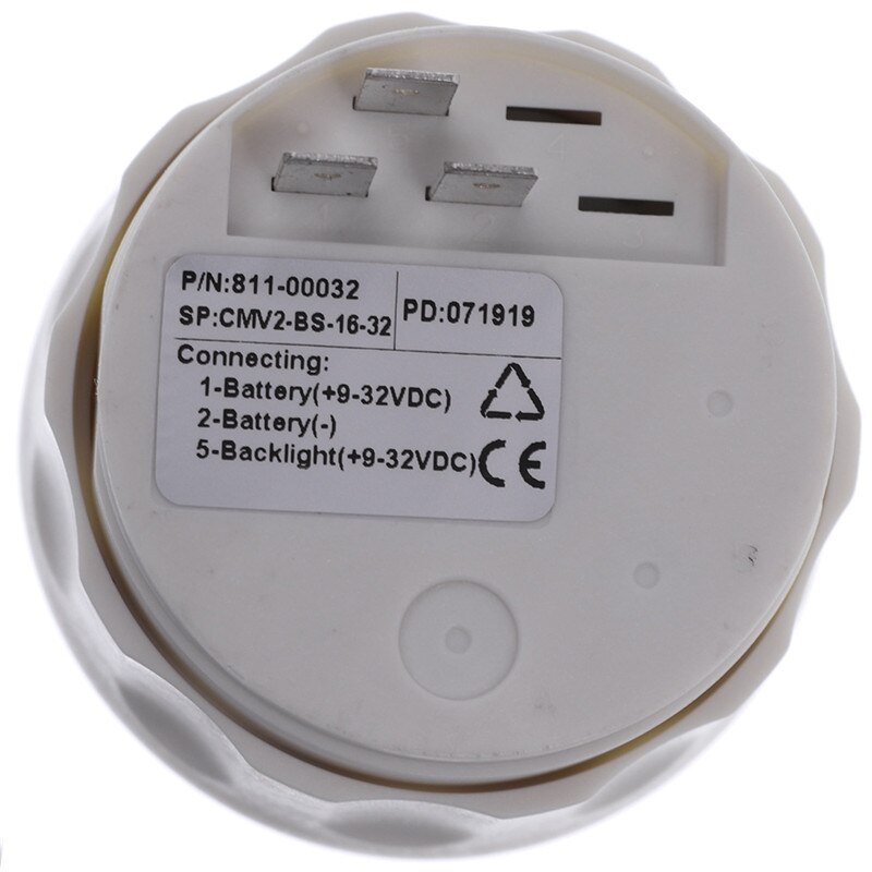 Vattentät auto bil voltmätare mätare 52mm visar spänning motorcykel båt bil voltmätare indikator instrument 8-16v 16-32v