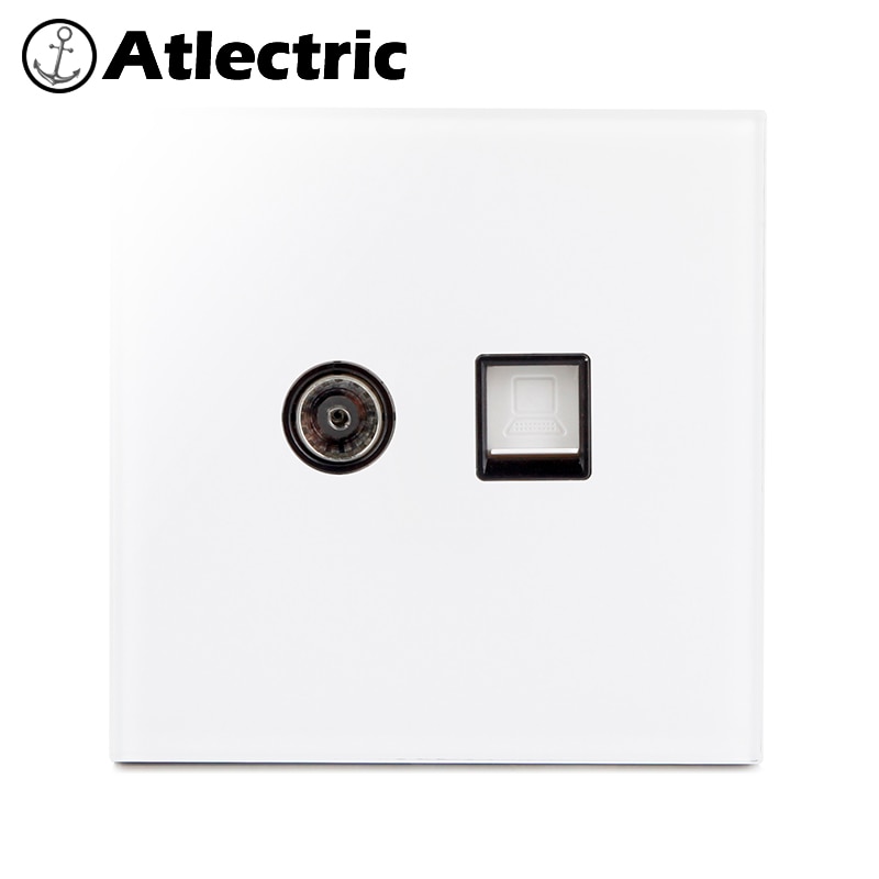 Atlectric 1 2 3 4 gäng 1 2 -vägs hem strömlampa strömbrytare på/av-knapp strömbrytare lampa ljus usb eu fr frankrike uttag glaspanel
