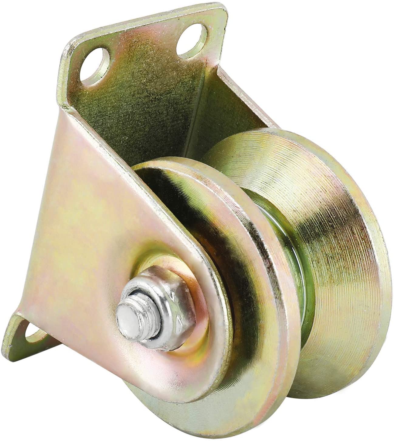 2 pièces 2 pouces v-rainure roue lourde rigide roulette porte coulissante rouleau pour porte coulissante machines industrielles Rail de câble métallique