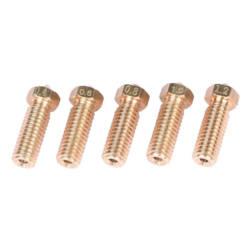 1PC Brass Volcano Nozzle M6 3D Printer Brass Extruder Nozzle 0.4/0.6/0.8/1.0/1.2mm For 1.75/3mm Filament For 3D Printer Parts