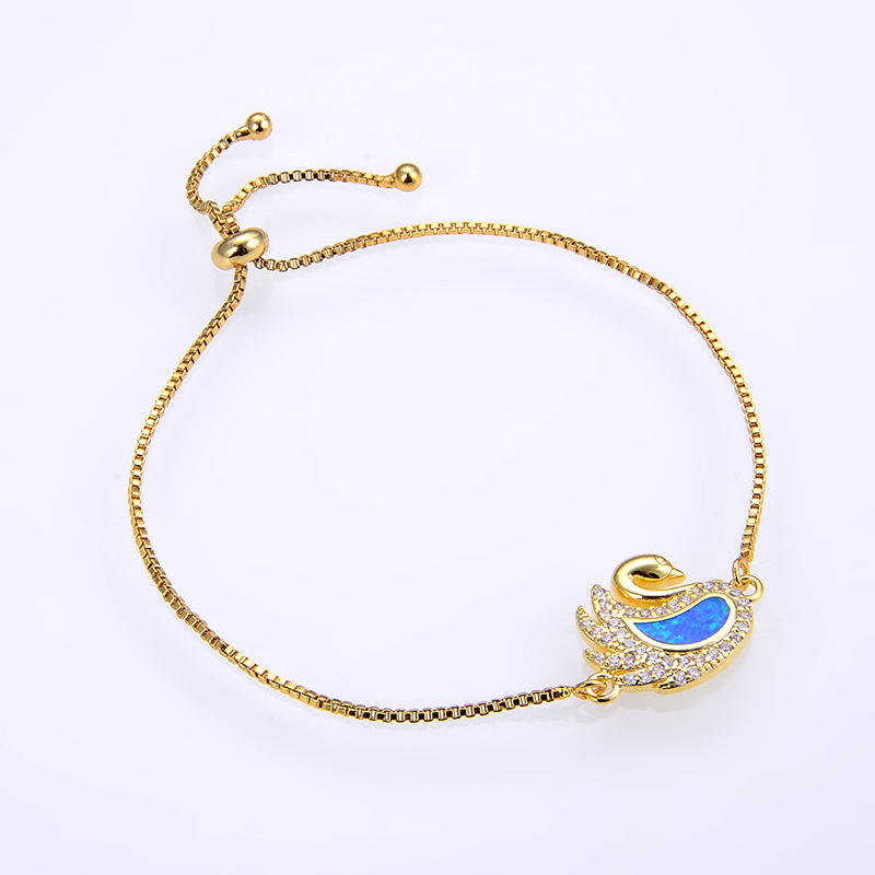KAMAF-bracelet de cygne opale simple, à la , bijou de fête, couleur 4,: KK-DMB092-G-A1
