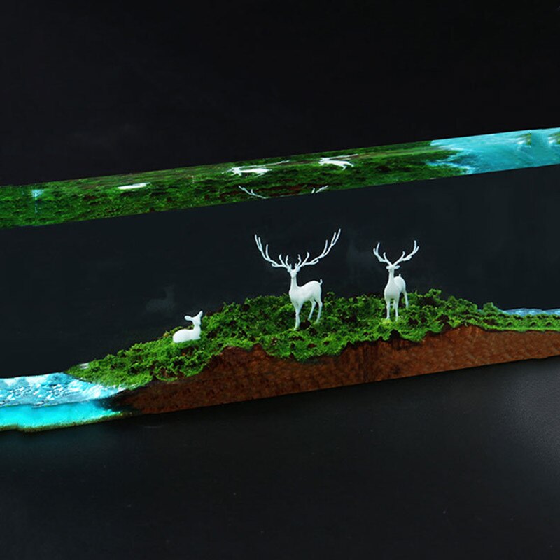 3 sztuk 3D trójwymiarowy las mikro krajobraz wypełniacz akcesoria przezroczysta żywica epoksydowa klej DIY wypełniacz dekoracje ełk deer tryb