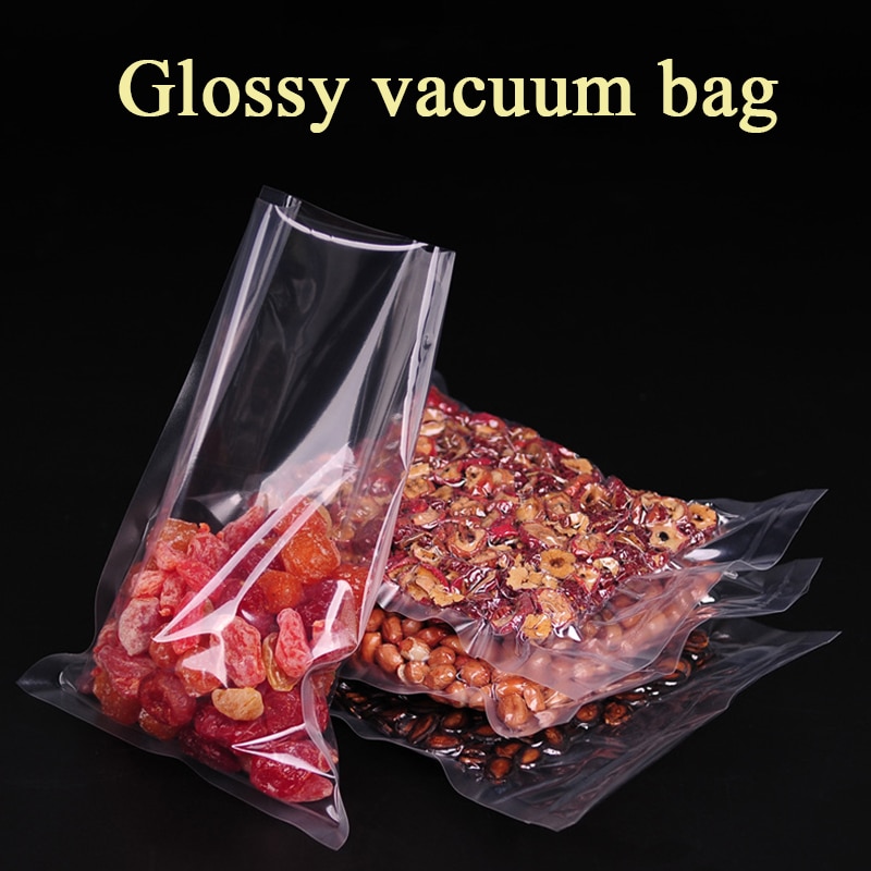 100 Stks/partij Vacuüm Zakken Voor Voedsel Verse Vacuüm Sealer Verpakking Zak Huishouden Keuken Voedsel Opslag Packer Glossy Vacum Tas