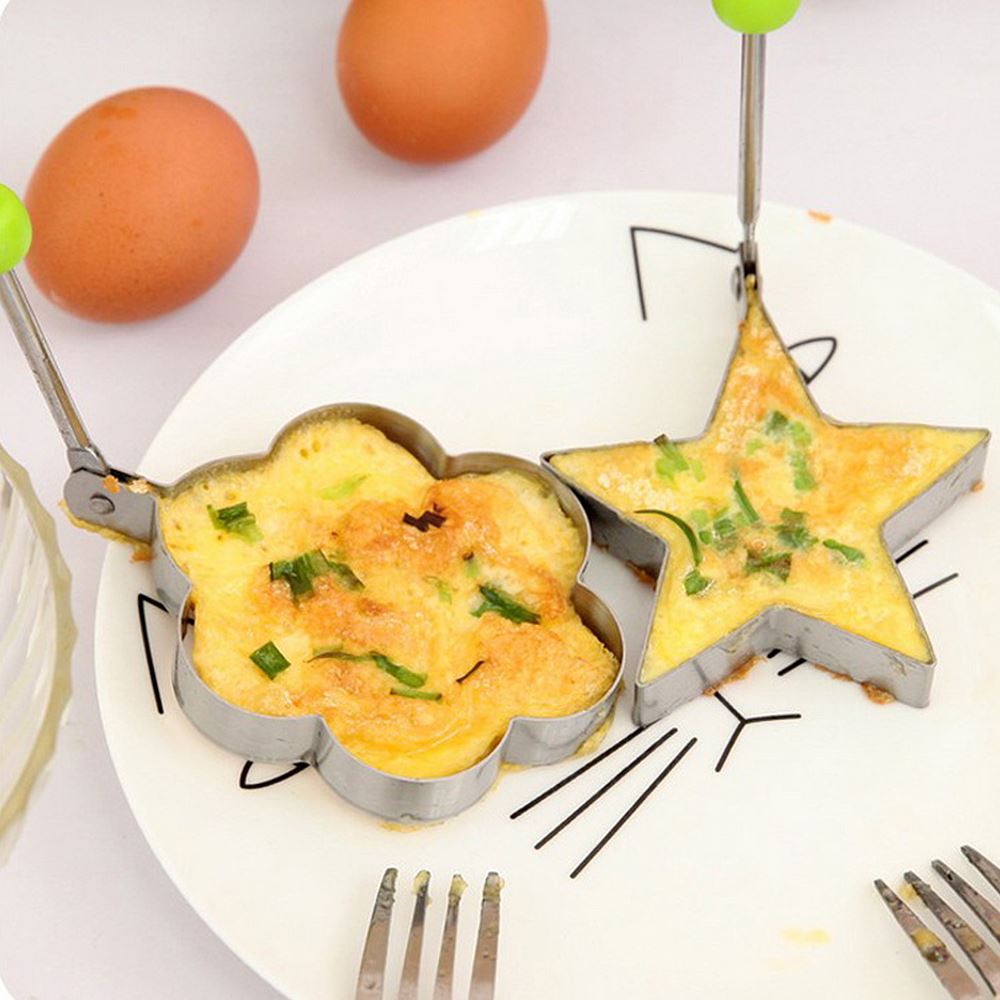 1pc rustfritt stål hjerte stekt egg pannekake tidligere omelett form form steke egg matlagingsverktøy kjøkken tilbehør duppeditt ringetone