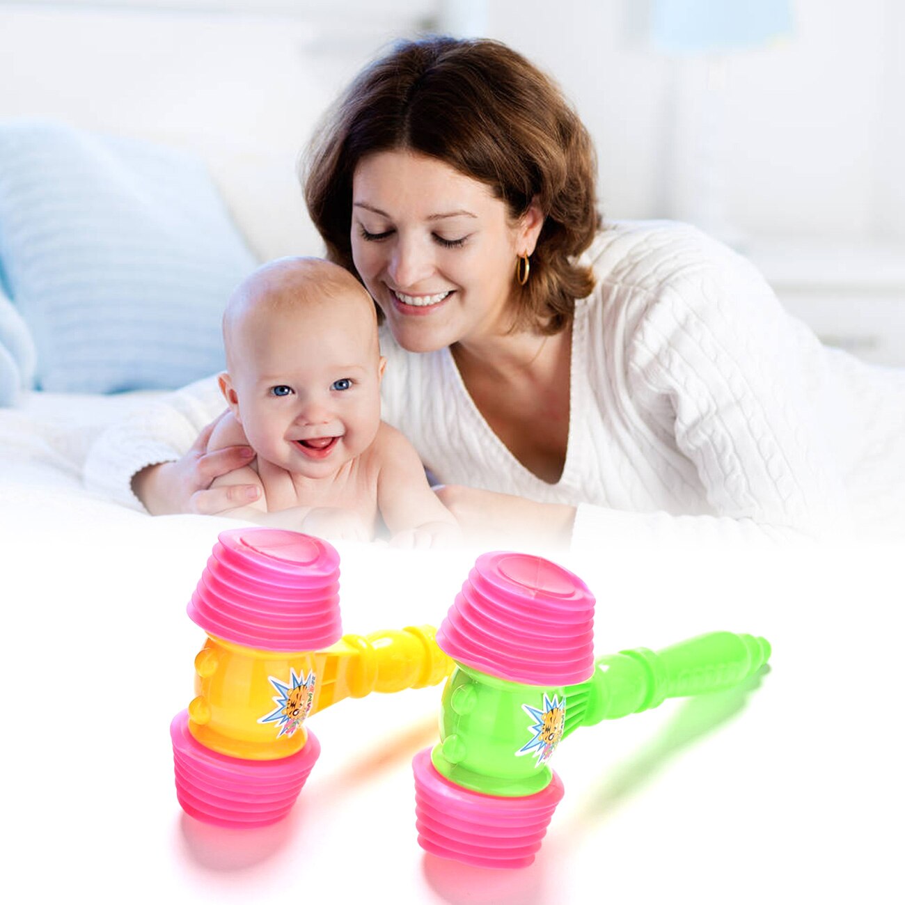 1 Pc niños martillo de juguete de dibujos animados de plástico suave y grande Bb martillo de percusión suena martillo de percusión puede traer sonido juguetes de los niños