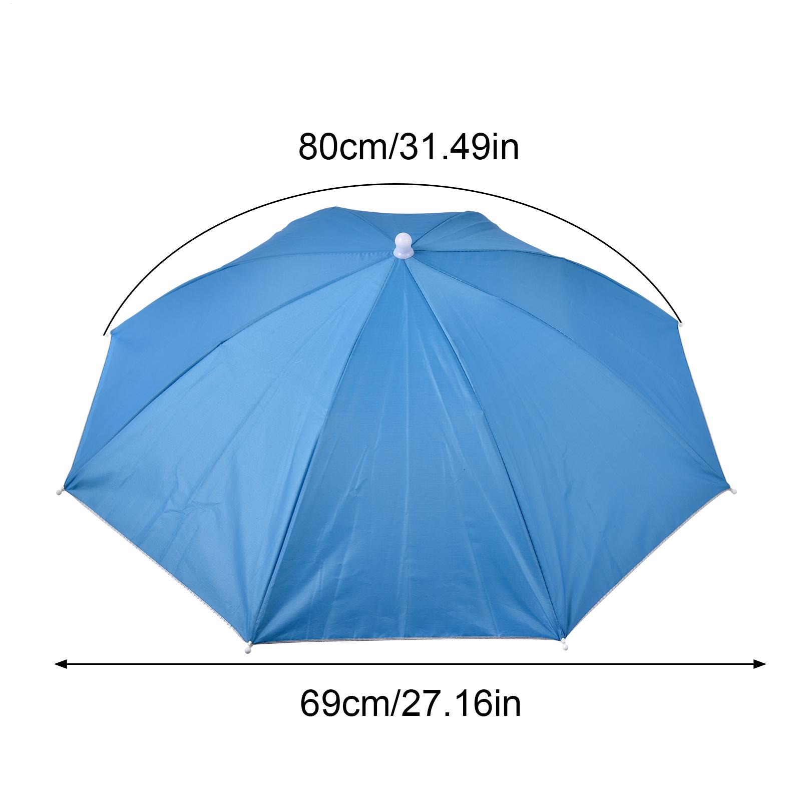 Handsfree UV-beschermende parapluhoed, elastische compacte hoofdbedekking, UV- en regenbescherming, op het hoofd te dragen paraplu voor vissen, golfen