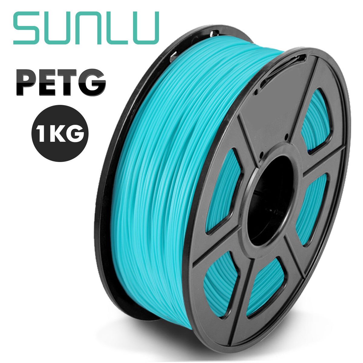 Sunlu Petg Gloeidraad 1.75 Mm Zwarte Kleur Petg 3D Printer Filament 1Kg Met Spool Lampshape Verbruiksartikelen: PETG-cyan