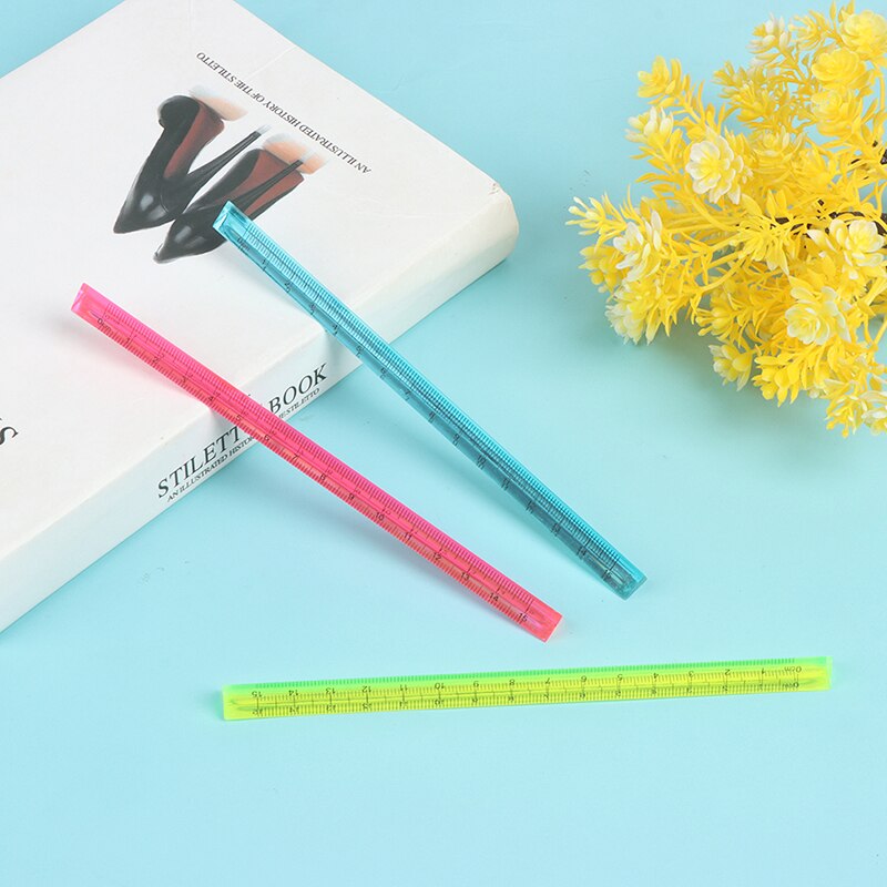 1PC Transparent Triangle Ruler Stationery School Supplies Red/Blue/Green Color Option Engineering Scale Ruler Инженерная Линейка