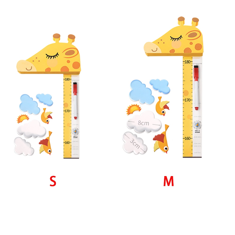 Wall Sticker Universal Space Saving Measurement Cute Baby Children Giraffe Head Decorative Height Ruler Practical 3D Movable