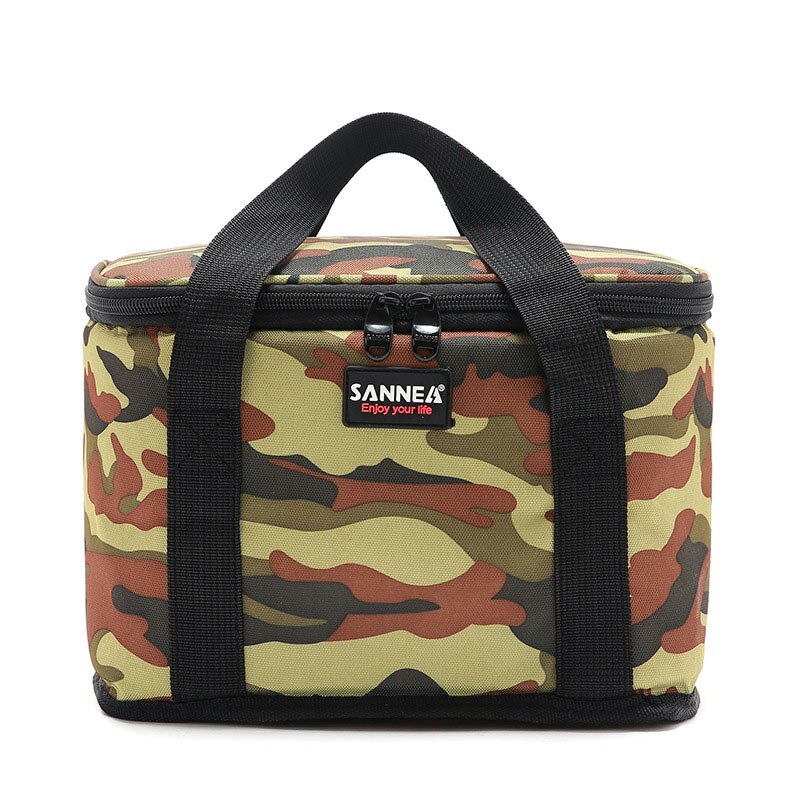 Große mittagessen kühltasche lebensmittel wasserdichte picknick reise lagerung eisbeutel bolsa termica blume armee mittagessen taschen mit schulter gürtel: Armee B