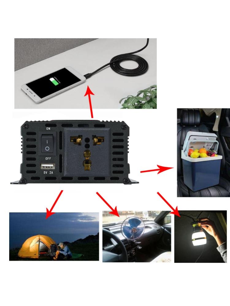 1000W Car Inverter DC 12V/24V to AC 110V/220V Voltage Converter with LCD Display