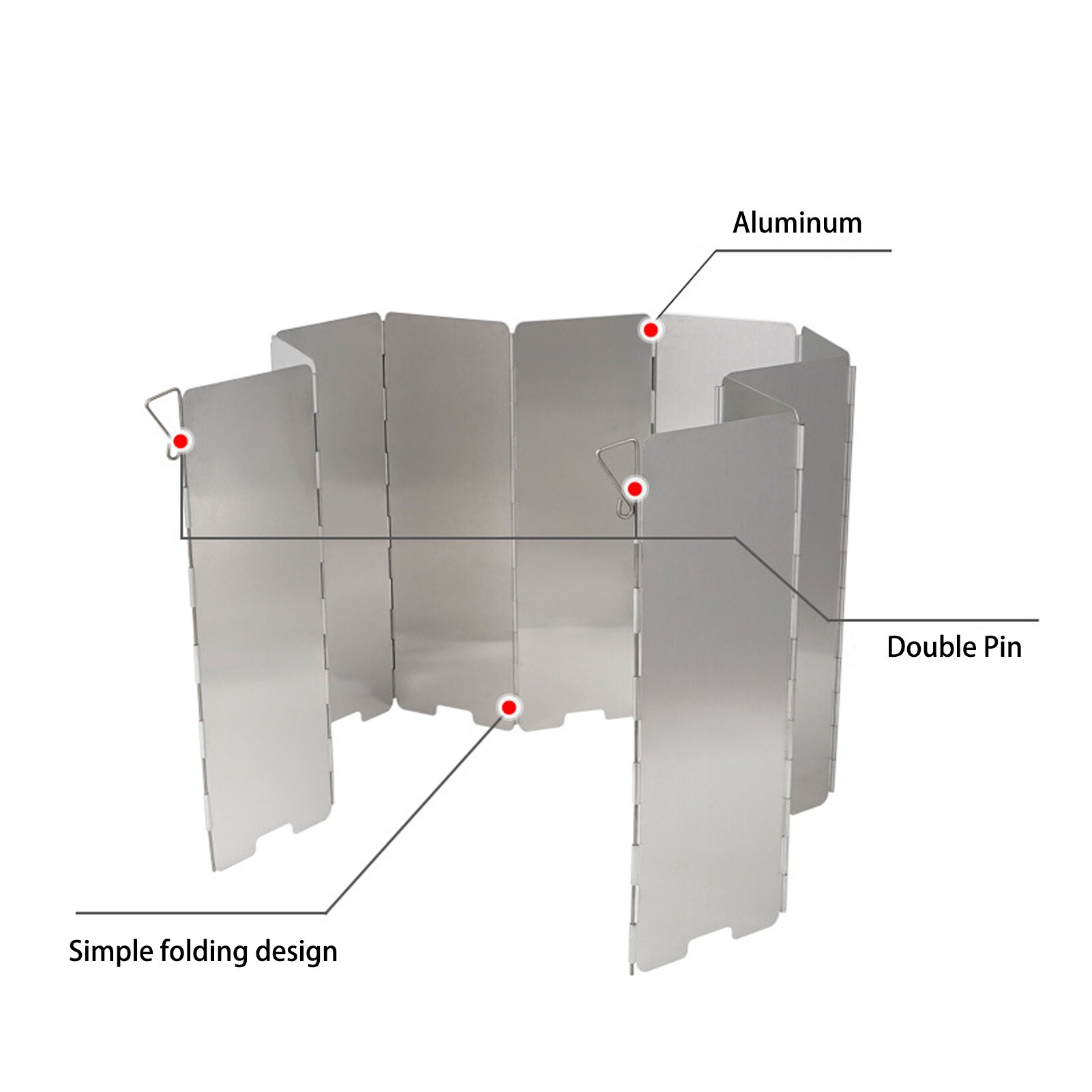 7 Platen Outdoor Gasfornuis Wind Shield Opvouwbare Camping Koken Brander Winddicht Scherm Aluminium Picknick Kachel Voorruit