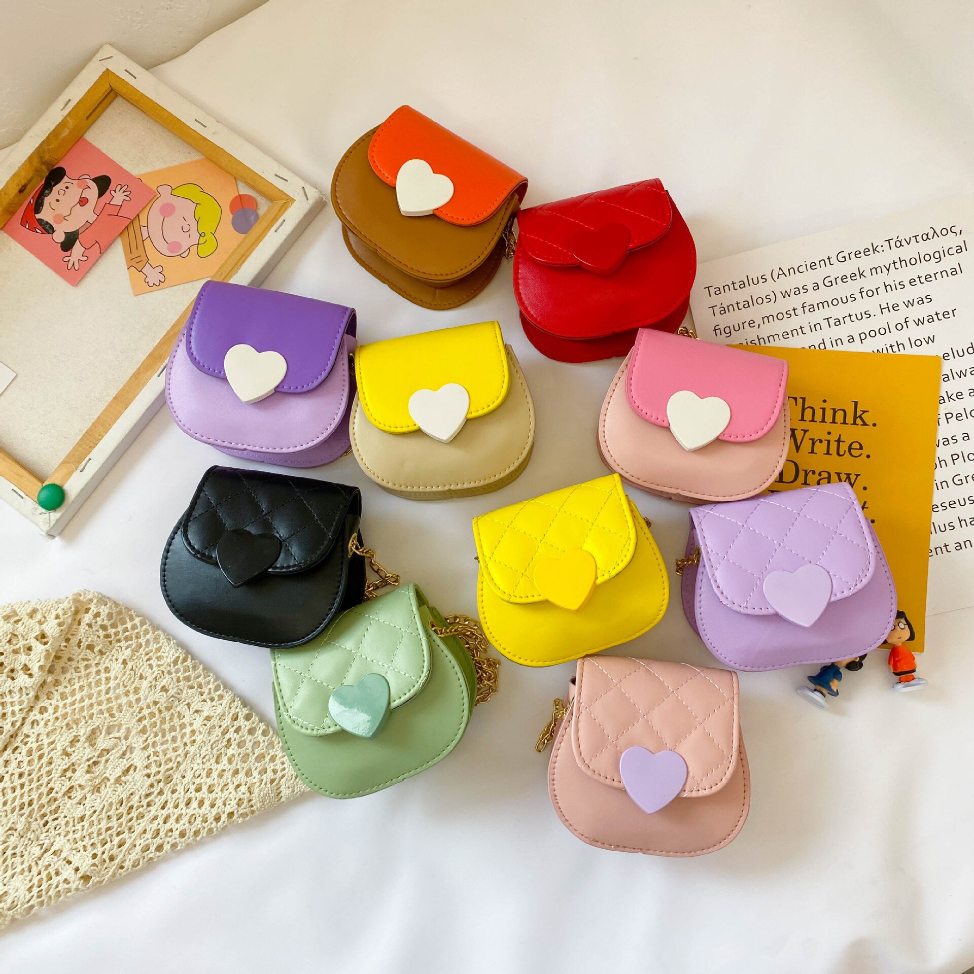 Mignon enfants Mini sacs à main et sacs à main automne hiver en cuir sacs à bandoulière pour bébé filles petite pièce pochette fille sac à main de fête