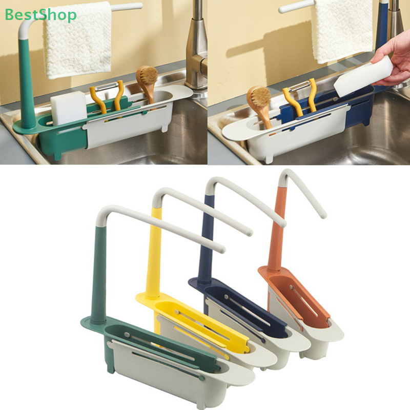Telescopic Sink Shelf Kitchen Sink Drain Rack Storage Basket Kitchen Gadgets Accessories Tool Sinks Organizer Soap Sponge Holder
