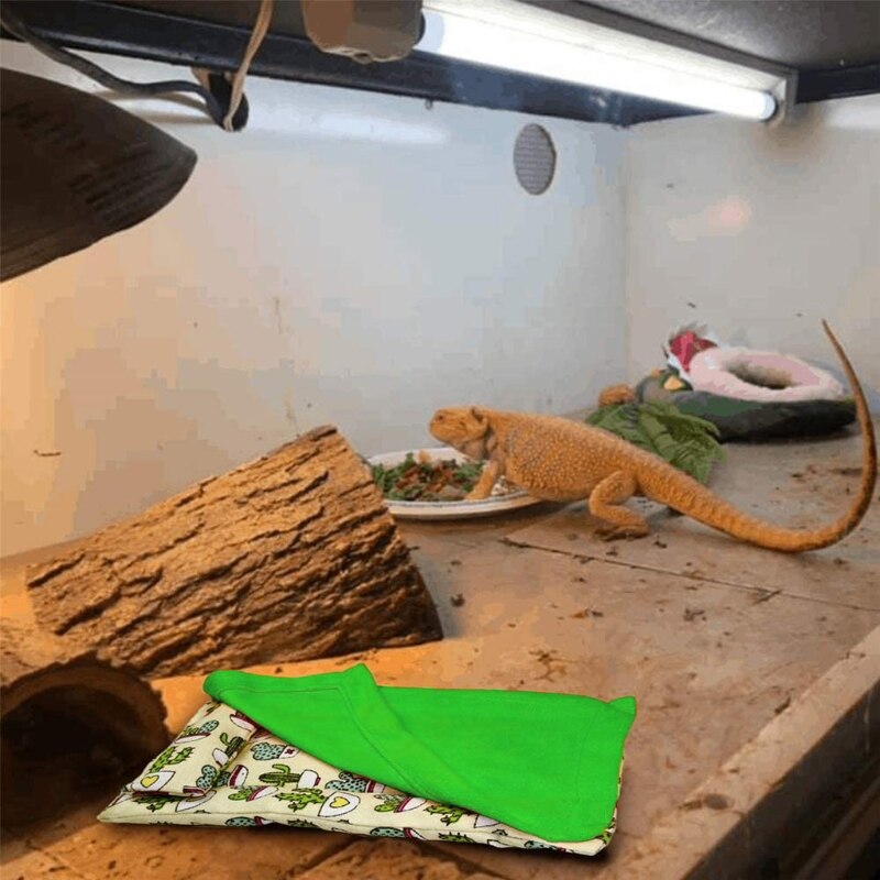 Bearded Dragon Sleeping Bag with Pillow and Blanket Reptile Habitat Accessories Small Pet Animal Hide Shelter Warm Bed