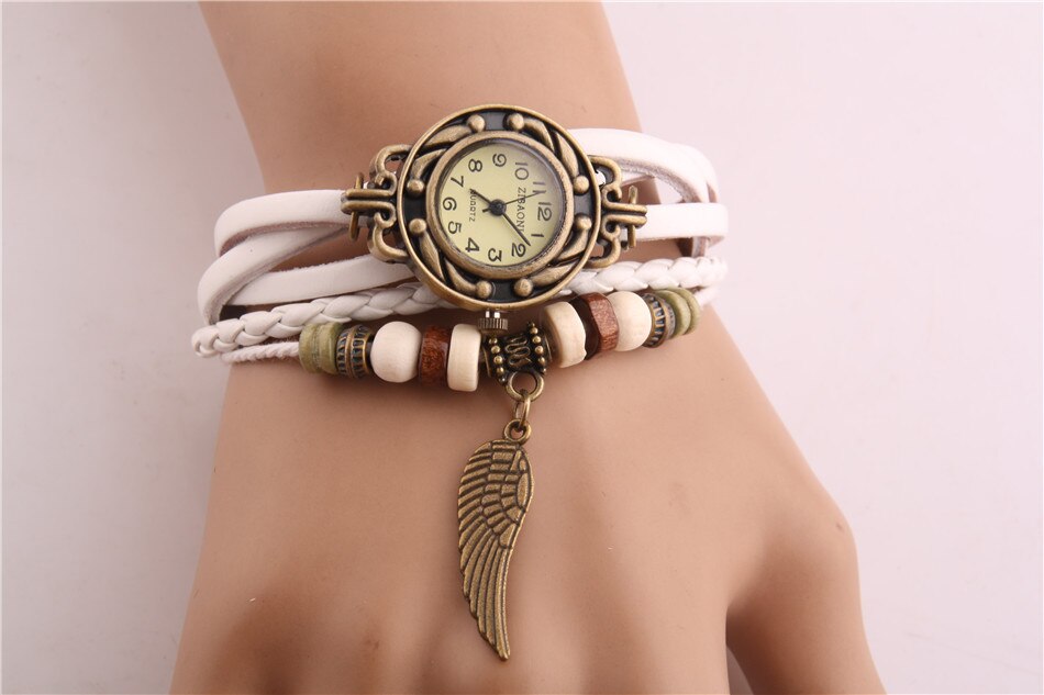 Lakes stall night market horloge zuid-korea trend modern en trendy / dames casual retro horloge handgeweven armband dameshorloge: Wit