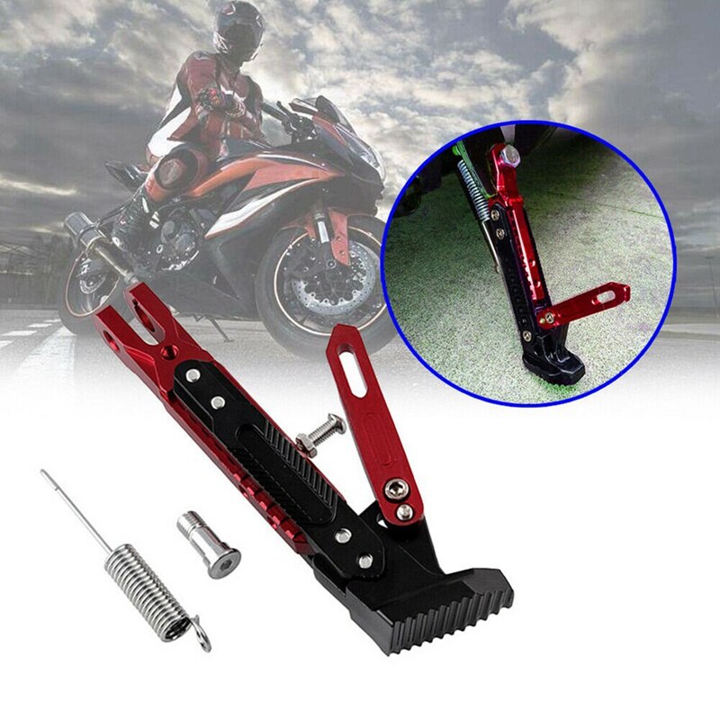 Verstelbare Motorcycle Parking Rack Motorbike Side Ondersteuning Stand Aluminium Metalen Motorfiets Gemodificeerde Houder Accessoires