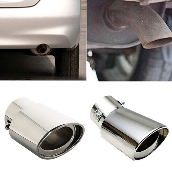 Embout de silencieux d'échappement universel en acier inoxydable chromé, queue de voiture arrière droit rond, accessoire