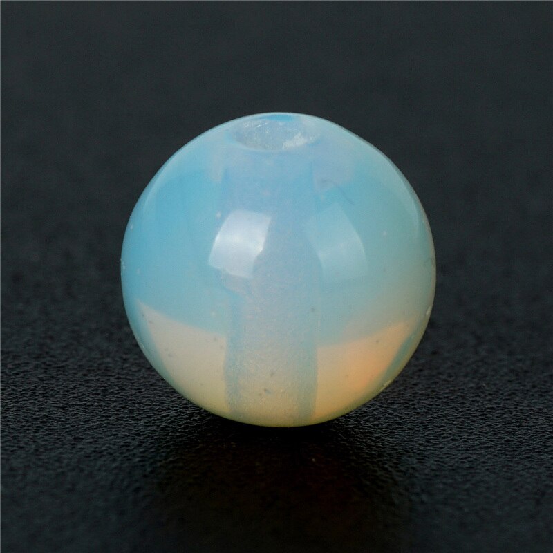TopGoods White Opal Stone Beads Albumen Round Loose Beads 4-10mm Strand 15" Birthstone For Stone Jewelry Making: 10mm 37pcs beads