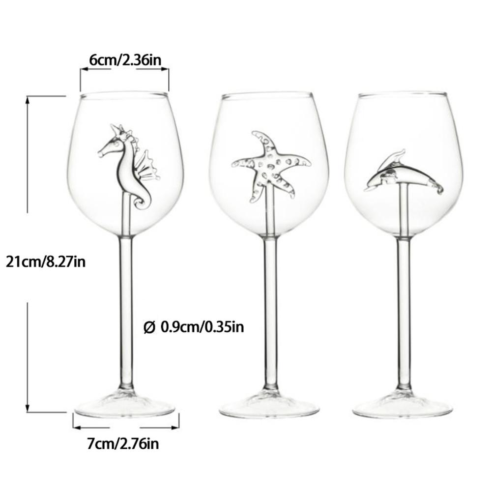 Hippocampe créative en verre à vin rouge de 300ml, tasse à haute teneur en Borosilicate pour vin rouge, whisky, bière, Bar, fête de mariage