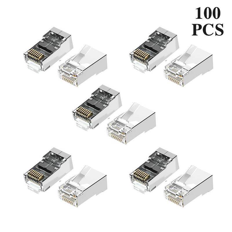 Katze6 RJ45 Stecker 8P8C Modulare Ethernet Kabel Kopf Stecker Gold-überzogene Katze 6 crimpen Netzwerk RJ 45 Crimper Stecker Katze6