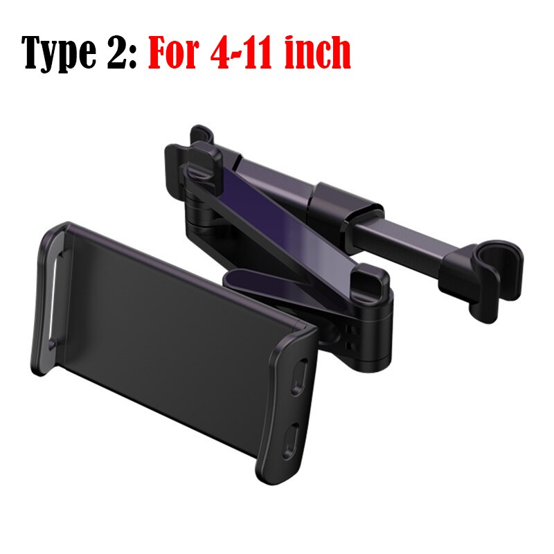 Smoking rücksitz-kopfstützen-tablet-handyhalterung, verstellbar für iphone, ipad air, mini 2, 3 , 4 pro, unterstützt auto-mobilmount-ständer: Typ 2 (4-11 zoll)