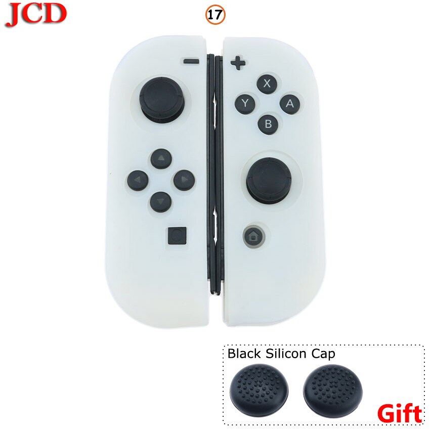 JCD For Nintend for Switch Controller Gamepad Joystick Silicone Case For Nintendo for Switch NS Black Silicon Cap: No17