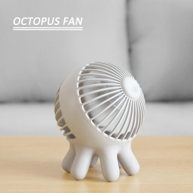 Cartoon Inktvis Kleine Fans Elektrische-Fan Desktop Huishouden Mini Draagbare Met Base Kleine Ventilator Octopus Desktop Huisdier Fan