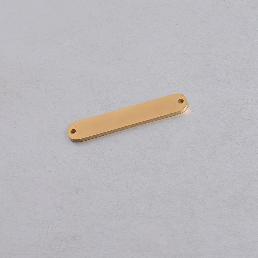 Fnixtar 20 Stks/partij 1.5*6*35Mm Spiegel Polish Rvs Rechthoek Stempelen Blanco Bar Charme Voor Diy sieraden Maken Ketting: gold color 2