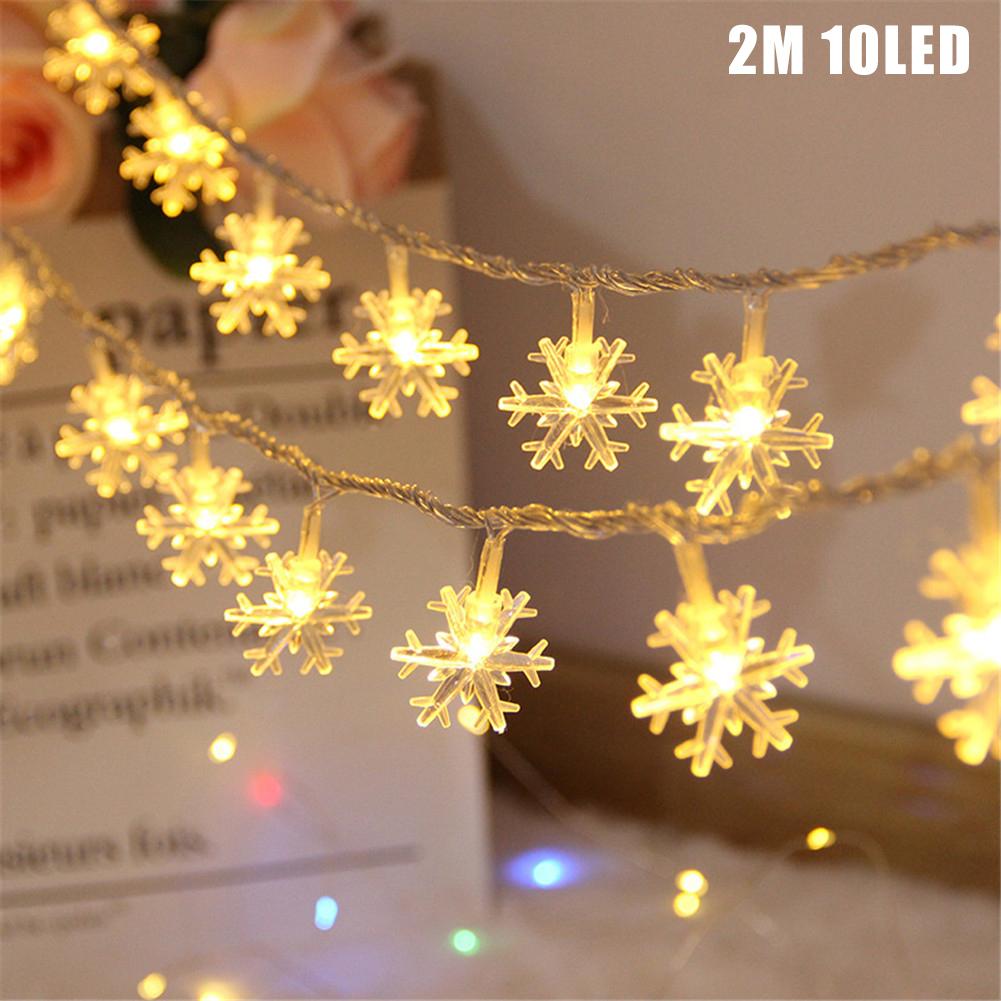 Guirnalda de luces LED con forma de copo de nieve, guirnaldas brillantes, lámpara alimentada por batería para Navidad, Decoración Para Boda o , punto de luz de hadas: Red