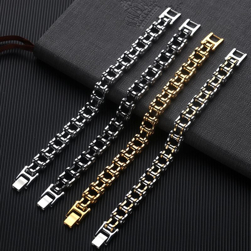 Punk Rock Biker 316L Stainless Steel Mens Bracelet Jewelry Bike Bicycle Chain Jewellery Pulsera Hombre Acero Inoxidable