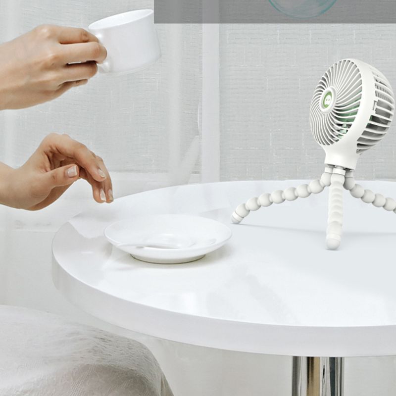 Mini soporte colgante portátil en forma de pulpo, ventilador de carga USB ajustable, enfriador para cochecito de bebé, Uso del estudiante