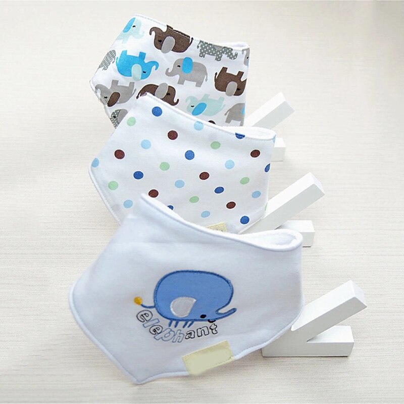 3 teile/los 100% Baumwolle Baby Lätzchen Junge Mädchen Baby Fütterung Handtuch Spucktuch Cartoon Infant Kleinkind Babador Neugeborenen Baby Zeug: style 2 light blue