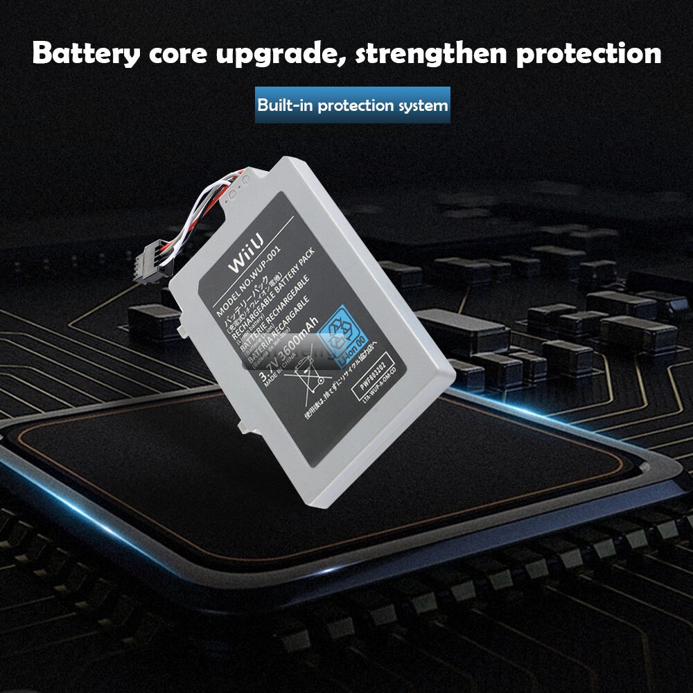 3,7 V 3600mAh Lithium Li-Ion Akku für Nintendo Wii U Wii-U Wiiu Controller Joystick Gamepad batterie