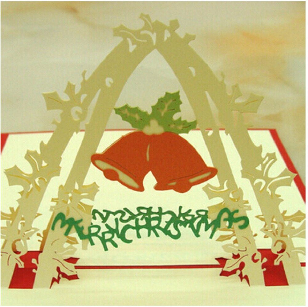 3D Pop Up Origami Greeting Christmas Cards Stereoscopic Christmas tree: F