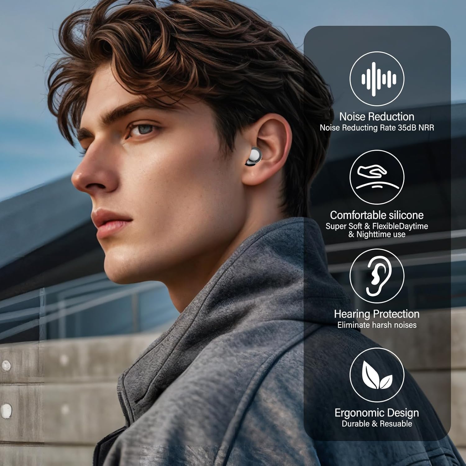 Oordopjes slapen voor ruisonderdrukking, herbruikbare zachte siliconen oordopjes voor concertwerk Oordopjes voor slapen Ruisonderdrukking