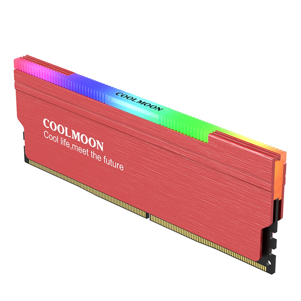 Disipador de calor CR-D134S ARGB para memoria RAM disipador de calor para ordenador de escritorio, PC, Memoria 5v-3 Pines, disipador para memoria RAM, soporte para disipador RGB: RED