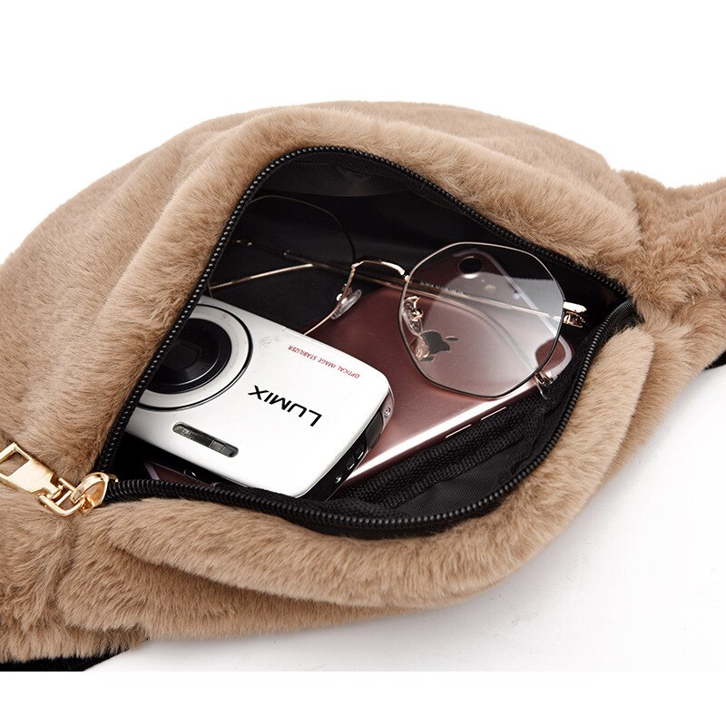 2019 Nuove Donne di Vita del Pacchetto di Fanny Autunno Inverno Fluff Donne del Sacchetto della Vita Borsa A Tracolla Femmina di Leopardo Sacchetto Della Cinghia Del Sacchetto del Telefono Della Borsa tasche