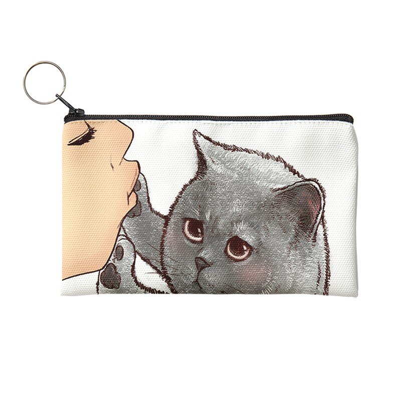 Cute Kissing Cat Coin Purse With Printing Pattern Cute Organizer Bag Pouchs For Lady Wallet Pouch Women&#39;s Small Bag Cosmetic Bag