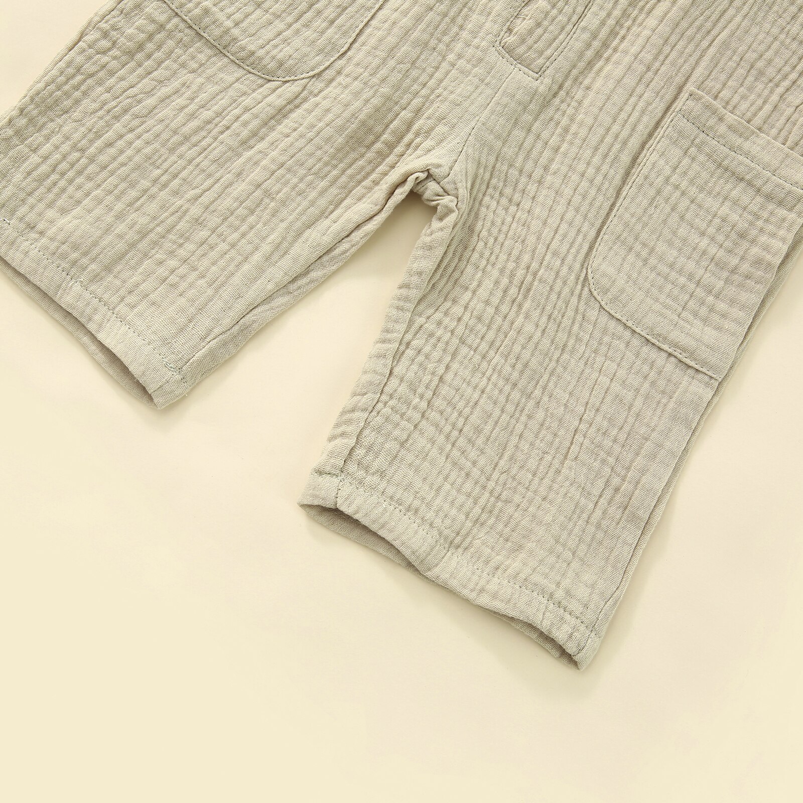 Jongetje Meisje Jarretel Broek Zomer Peuters Effen Kleur Voorste Knop Pocket Decoratie Overalls Mouwloze Jumpsuit 6M-4T