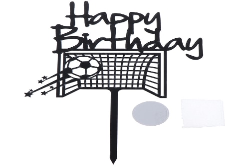 Fútbol adorno acrílico para pastel novedad fútbol topper para tarta de feliz cumpleaños para niños cumpleaños adornos de pastel de deportivos