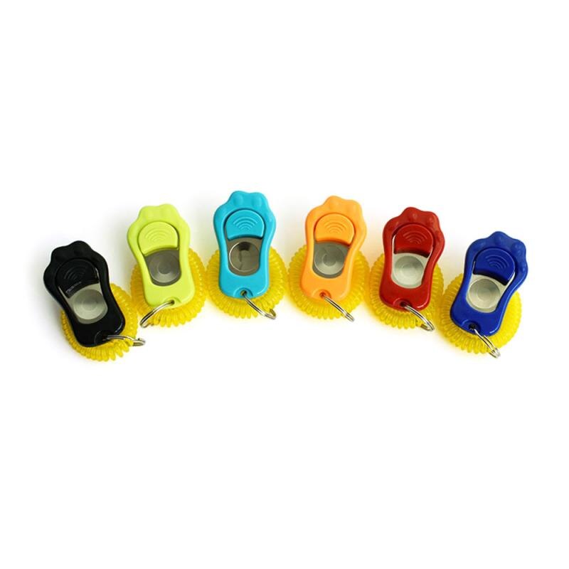 1pcs Dog Training Sound Piece Adjustable Training Clicker Plastic Dogs Trainer Pet Foot Print Sound Training Device