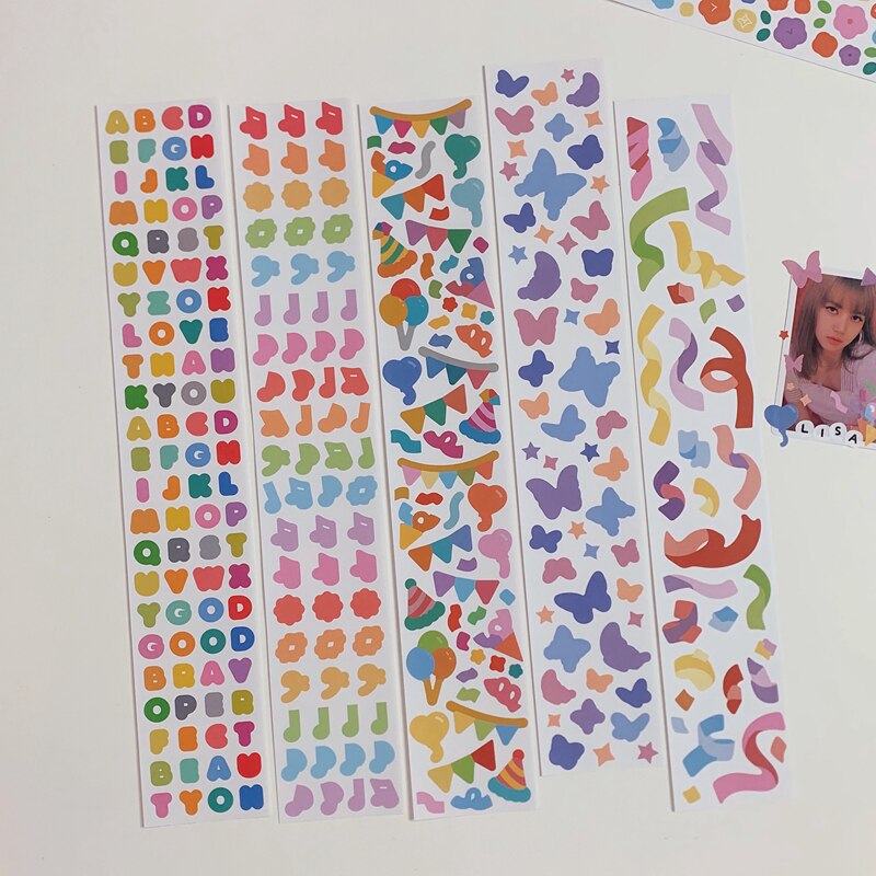 Pegatinas de cinta coloridas y creativas, bricolaje, álbum de recortes, diario, feliz plan, para teléfono móvil, pegatinas decorativas